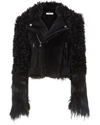 Fendi - Patchwork Sheepskin Biker Jacket - Lyst