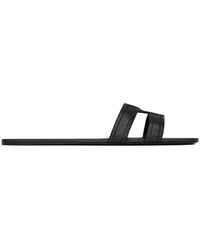 Saint Laurent - Mabrouka Smooth Leather Slides - Lyst