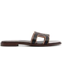 Tod's - Leather Flat Sandals - Lyst
