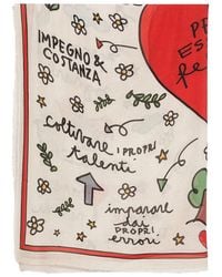 Faliero Sarti - Square Stole "to Be Happy" Ivory - Lyst