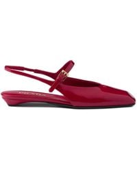 Prada - Cherry Patent Leather Slingback Ballerina Pumps - Lyst