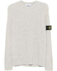 Stone Island - Crew-Neck Jumper With Ribbed Edges - Lyst