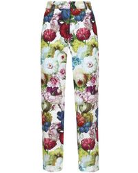 Dolce & Gabbana - Floral Pants Clothing - Lyst