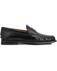 Tod's - Ruffled Penny Loafers With Rubber Sole - Lyst