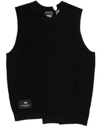 Y-3 - Gfx Knitted Vest With Perforated Details - Lyst