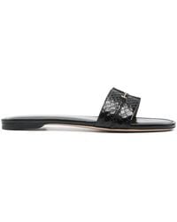 Tom Ford - Python-Effect Leather Flat Slides - Lyst