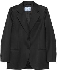 Prada - Notched-Lapels Wool Blazer - Lyst