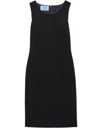 Prada - Blue Stretch Wool Midi Dress - Lyst