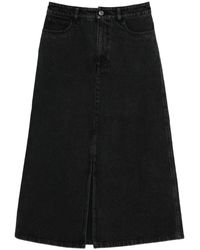 A.P.C. - A. P.C. Mid-Rise A-Line Long Skirt With Front Slit - Lyst