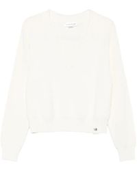 Victoria Beckham - Relaxed Fit V-Neck Cotton Blend Sweater Clothing - Lyst