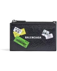 Balenciaga - Coin And Card Holder In Arena Leather With Multicolor Print - Lyst