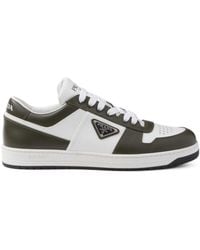 Prada - Downtown Colour-Block Leather Sneakers - Lyst