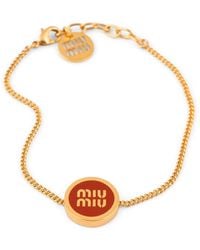 Miu Miu - Enameled Metal Bracelet Accessories - Lyst