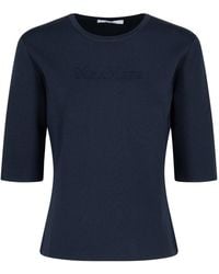 Max Mara - Knitted Jersey Short-Sleeved Top - Lyst