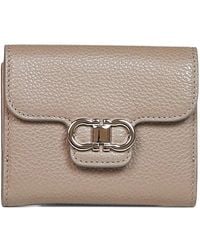 Ferragamo - Gancini Grained Leather Compact Wallet - Lyst