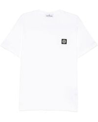 Stone Island - Slim Fit T-Shirt With Compass Badge - Lyst