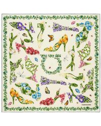 Ferragamo - Eden Shoes Print Silk Scarf - Lyst