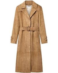 Golden Goose - Waxed Treatment With Lived-In Effect Suede Trench Coat - Lyst