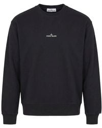 Stone Island - Crew Neck Sweatshirt With Print On The Back - Lyst