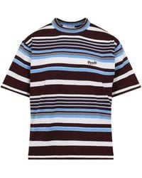 Prada - Logo-Intarsia Striped Cotton T-Shirt - Lyst