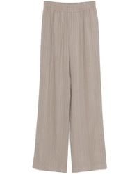 Golden Goose - Pinstripe Motif And Elasticated Waist Wool Blend Pants - Lyst