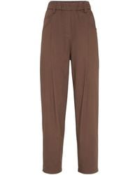 Brunello Cucinelli - Straight Trousers With Monili Detail - Lyst
