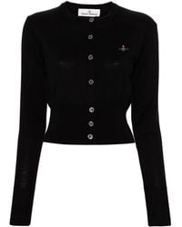 Vivienne Westwood - Orb Logo-Embroidered Wool Cardigan - Lyst