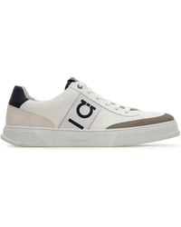 Ferragamo - Alaska Leather And Suede Sneaker With Gancini Detail Shoes - Lyst