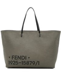 Fendi - Large Canvas Roll Bag With Stencil Print - Lyst