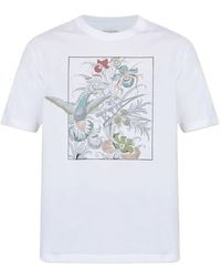 Etro - Round Neck Floral Print T-Shirt - Lyst