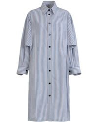 Bottega Veneta - Light Cotton Striped Dress - Lyst