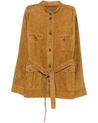 Yves Salomon - Belted Suede Jacket - Lyst