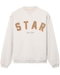 Golden Goose - Melange Cotton Star Sweatshirt With Embroidery - Lyst