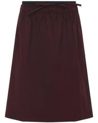 Prada - Cotton Blend Midi Skirt - Lyst