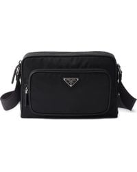 Prada - Small Re-Nylon And Saffiano Leather Shoulder Bag - Lyst