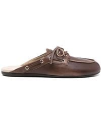 Miu Miu - Faded Leather Deck Mules - Lyst