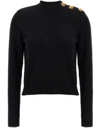 Balmain - Cashmere Blend Buttoned Sweater - Lyst