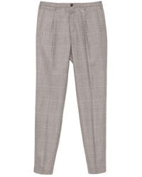 Incotex - Tapered Wool Trousers With Prince Of Wales Check - Lyst