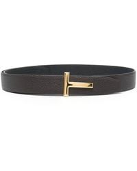 Tom Ford - Soft Grain Leather Reversible T Belt 30 Mm - Lyst