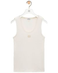 Loewe - Anagram Ribbed Silk Tank Top - Lyst