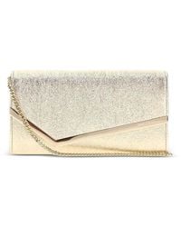 Jimmy Choo - Emmie Platinum Ice Brilliance Fabric Clutch Bag - Lyst