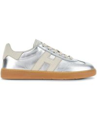 Hogan - Metallic Silk And Nylon Sneakers - Lyst