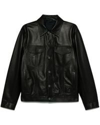 Fendi - Embossed Ff Patch Nappa Leather Blouson Jacket - Lyst