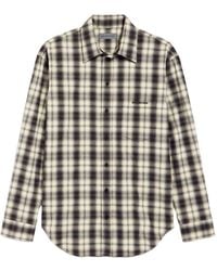 Balenciaga - Regular Fit Cotton Check Flannel Shirt - Lyst