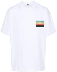 MSGM - Sunset Print T-shirt Clothing - Lyst