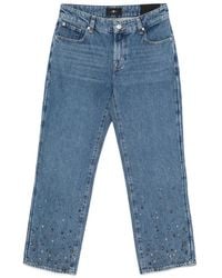 7 For All Mankind - Calie Embellished Ankle-Length And Straight Leg Jeans - Lyst