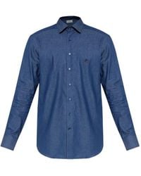 Etro - Embroidered-Logo Cotton Shirt - Lyst