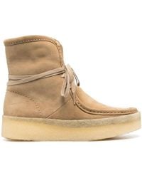 Clarks Wool Stivaletto Wallabee Cup Hi in Brown | Lyst Canada