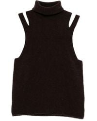 Roberto Collina - Cashmere And Silk Turtleneck Sleeveless Top - Lyst