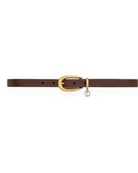 Saint Laurent - Cassandre Thin Leather Belt With Elongated Buckle And Ch - Lyst